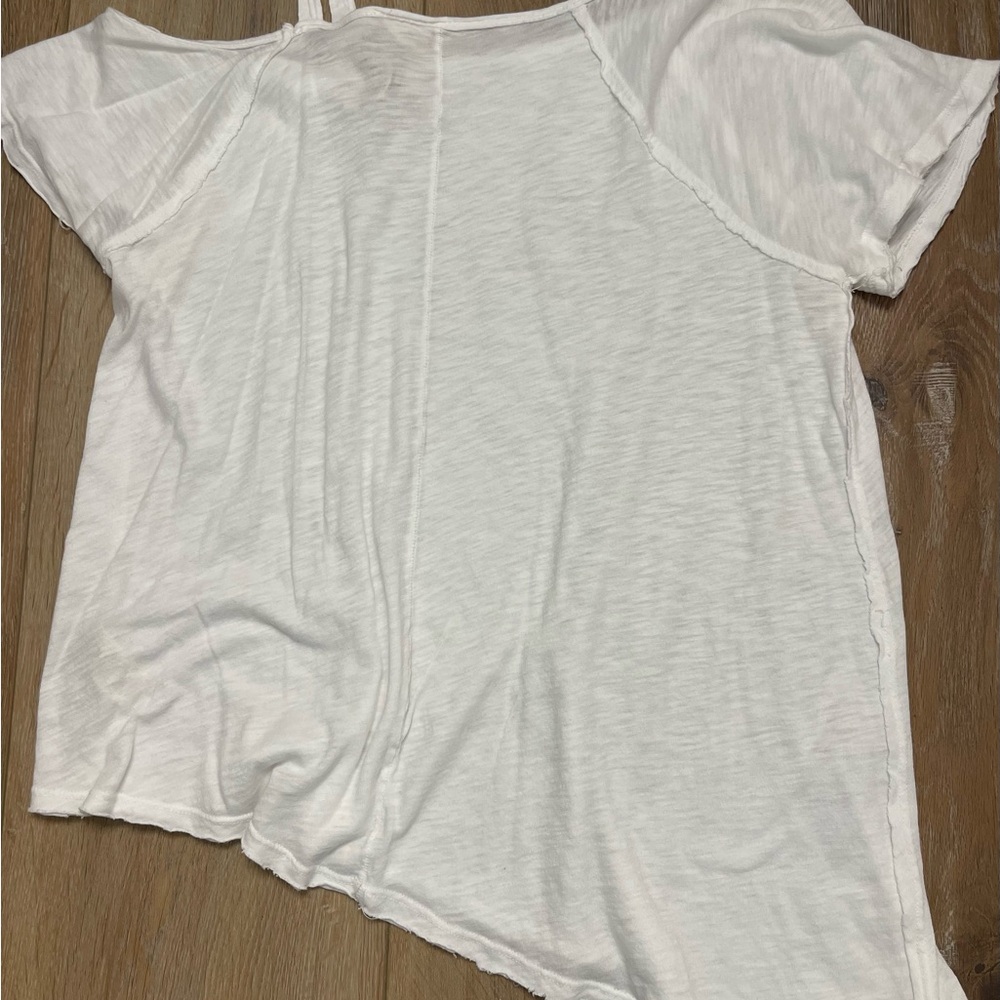 Free People White Short Sleeve Tee